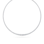 10Cttw Round Shaped Lab Grown Diamond (F/VS) Graduating Full Riviera Necklace in 14K Gold