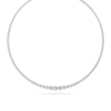 10Cttw Round Shaped Lab Grown Diamond (F/VS) Graduating Full Riviera Necklace in 14K Gold