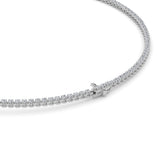 10Cttw Round Shaped Lab Grown Diamond (F/VS) Graduating Full Riviera Necklace in 14K Gold