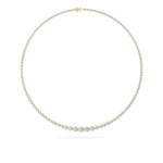 10Cttw Round Shaped Lab Grown Diamond (F/VS) Graduating Full Riviera Necklace in 14K Gold