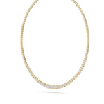 10Cttw Round Shaped Lab Grown Diamond (F/VS) Graduating Full Riviera Necklace in 14K Gold