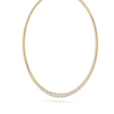 10Cttw Round Shaped Lab Grown Diamond (F/VS) Graduating Full Riviera Necklace in 14K Gold