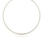 10Cttw Round Shaped Lab Grown Diamond (F/VS) Graduating Full Riviera Necklace in 14K Gold