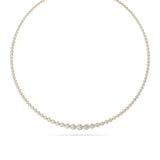10Cttw Round Shaped Lab Grown Diamond (F/VS) Graduating Full Riviera Necklace in 14K Gold