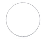 15Cttw Round Shaped Lab Grown Diamond (F/VS) Graduating Full Riviera Necklace in 14K Gold