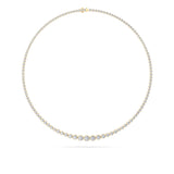 7Cttw Round Shaped Lab Grown Diamond (F/VS) Graduating Half Riviera Necklace in 14K Gold