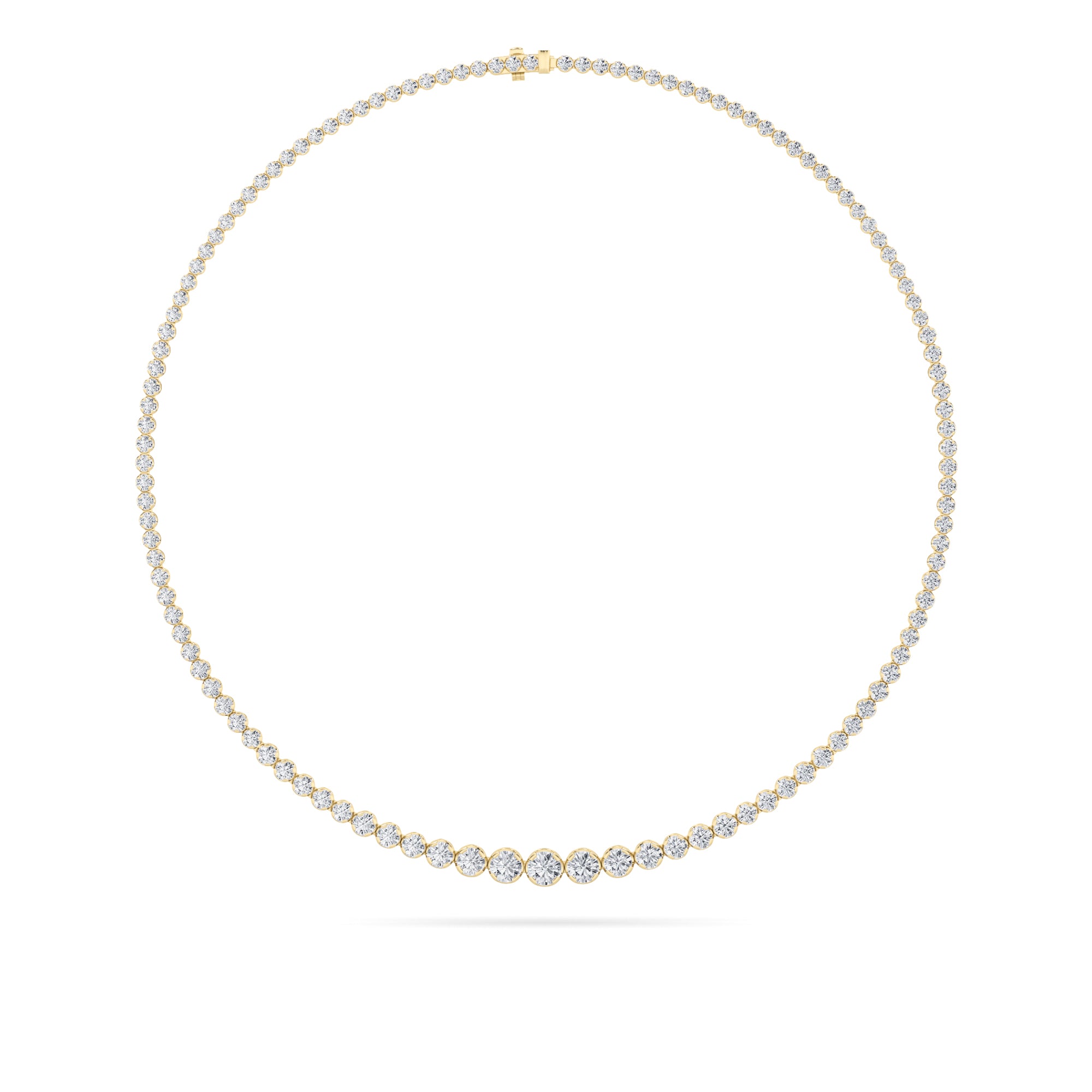 7Cttw Round Shaped Lab Grown Diamond (F/VS) Graduating Half Riviera Necklace in 14K Gold