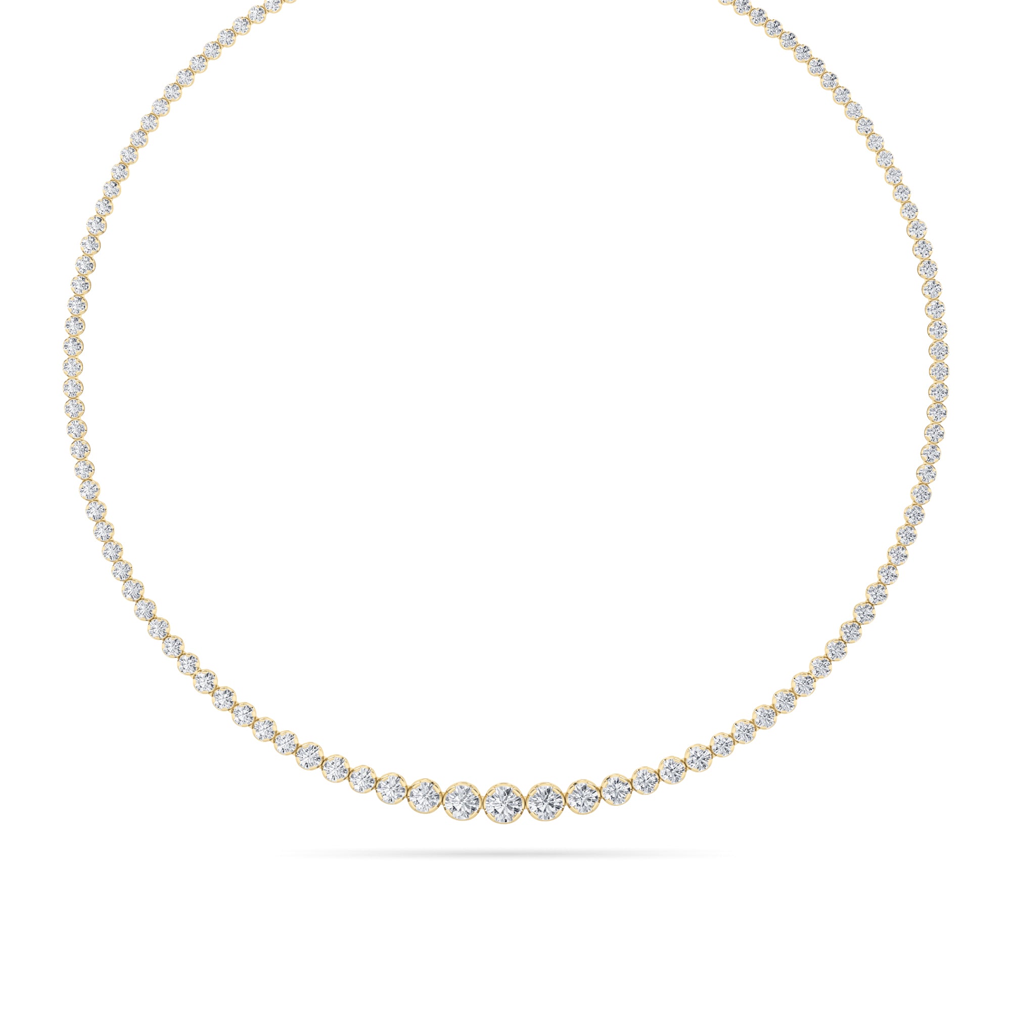 7Cttw Round Shaped Lab Grown Diamond (F/VS) Graduating Half Riviera Necklace in 14K Gold