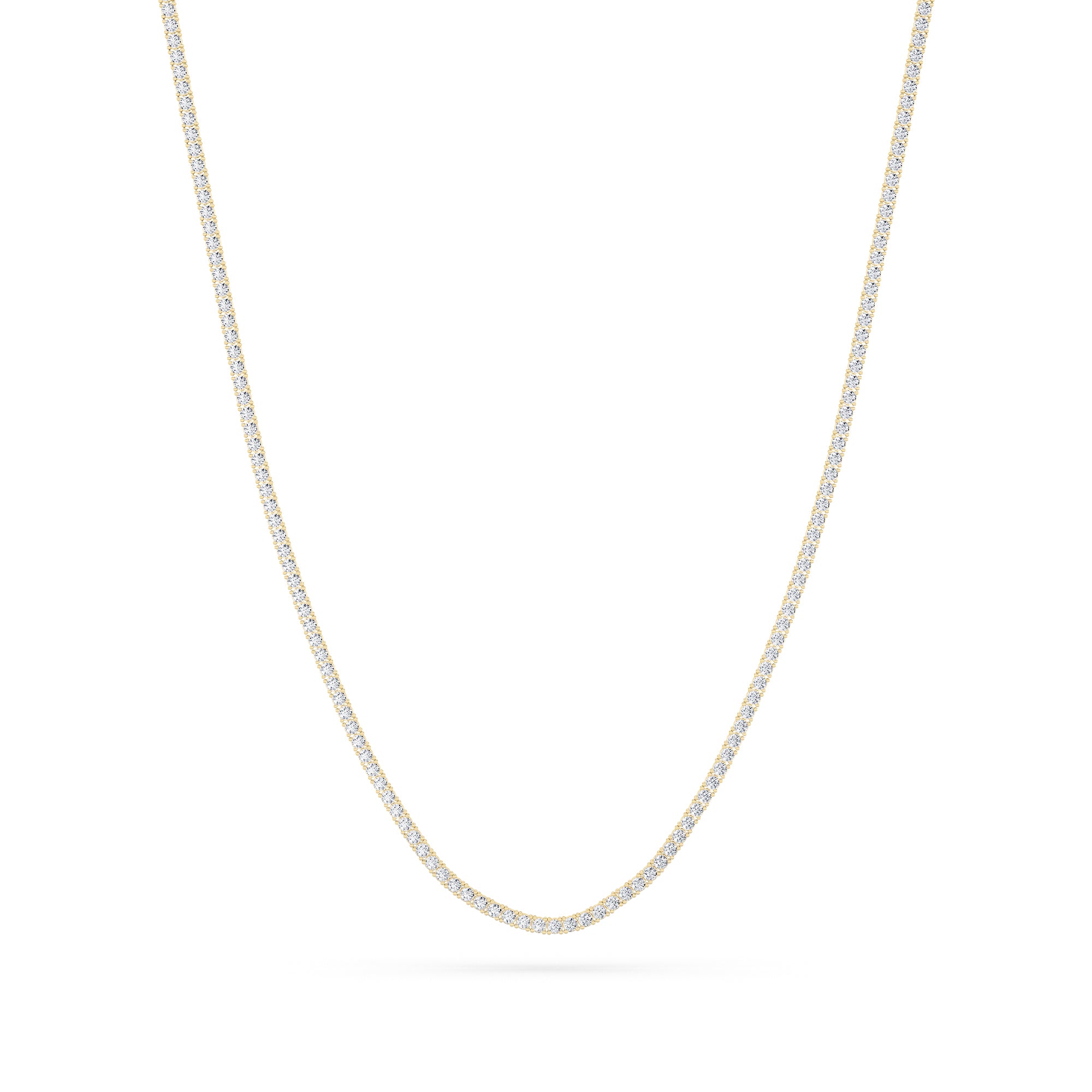 10Cttw Round Shaped Lab Grown Diamond (F/VS) Tennis Necklace in 14K Gold