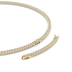 10Cttw Round Shaped Lab Grown Diamond (F/VS) Tennis Necklace in 14K Gold