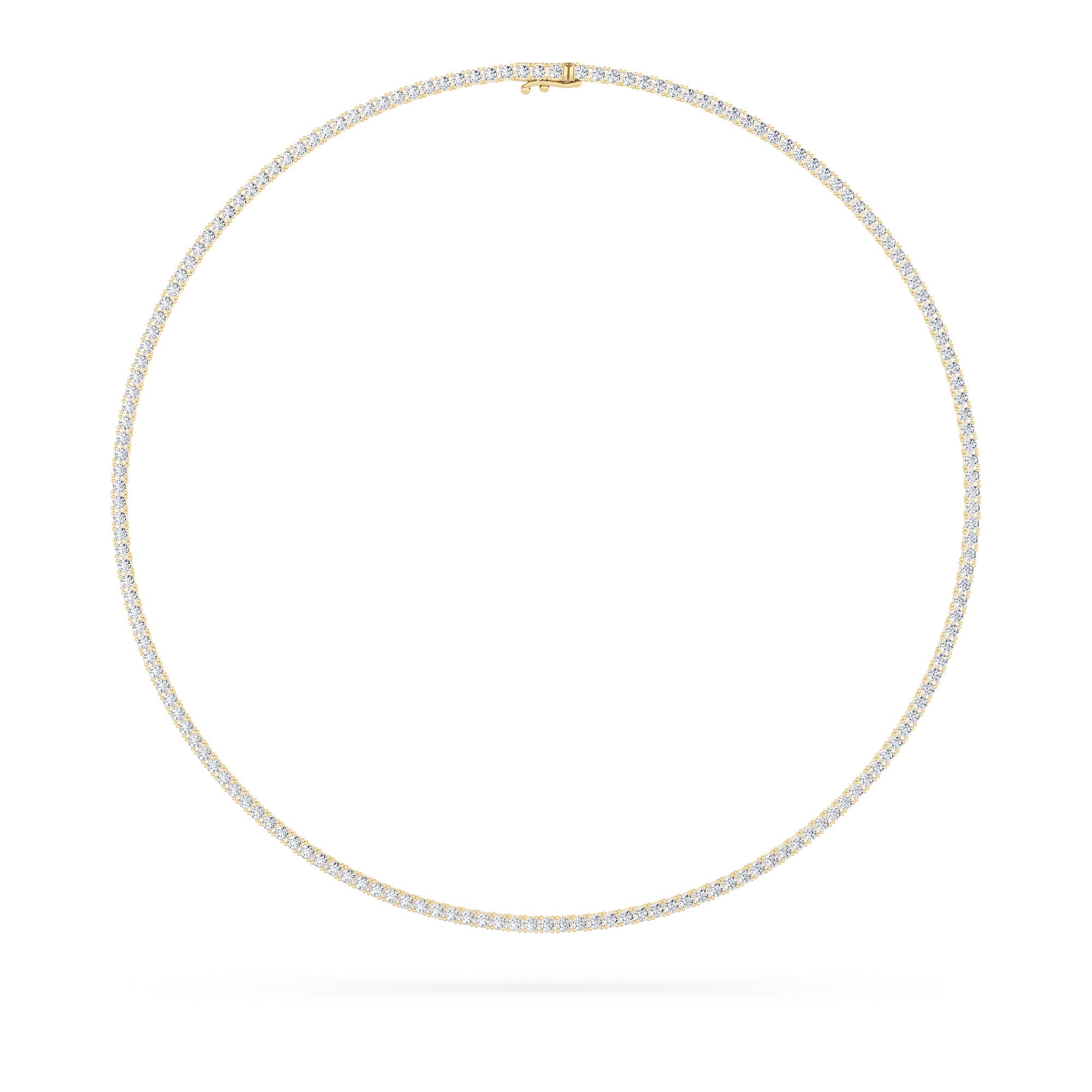 15Cttw Round Shaped Lab Grown Diamond Tennis Necklace in 14K Gold (F/VS)
