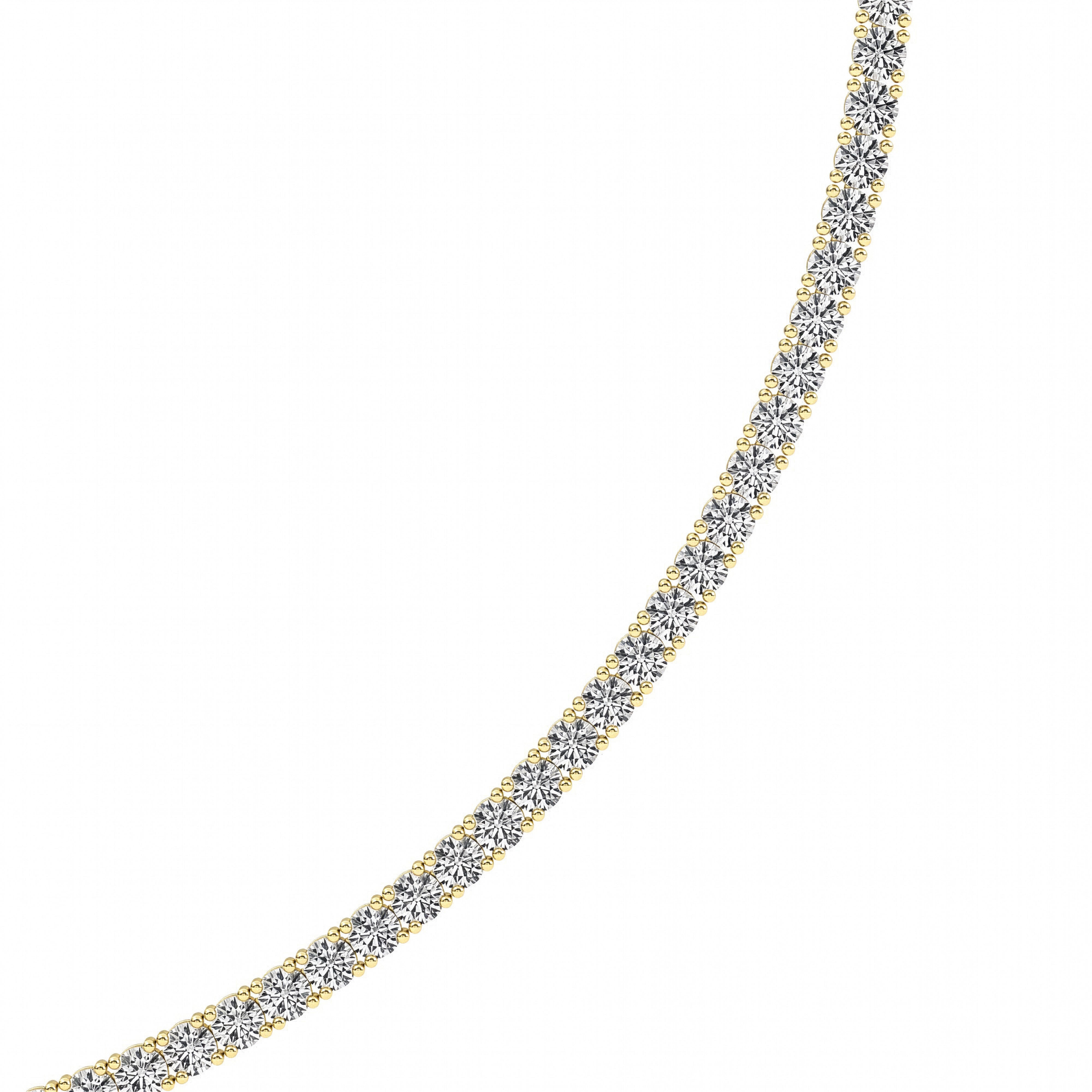 15Cttw Round Shaped Lab Grown Diamond Tennis Necklace in 14K Gold (F/VS)
