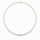 10Cttw Round Shaped Lab Grown Diamond (F/VS) Three Prong Graduating Necklace in 14K Gold