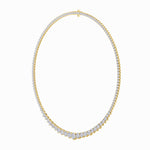 15Cttw Round Shaped Lab Grown Diamond (F/VS) Three Prong Graduating Necklace in 14K Gold