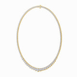 15Cttw Round Shaped Lab Grown Diamond (F/VS) Three Prong Graduating Necklace in 14K Gold