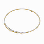 15Cttw Round Shaped Lab Grown Diamond (F/VS) Three Prong Graduating Necklace in 14K Gold