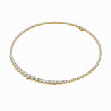 15Cttw Round Shaped Lab Grown Diamond (F/VS) Three Prong Graduating Necklace in 14K Gold