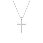 2Cttw Oval Shaped Lab Grown Diamond (F/VS) Cross Pendant in 14K Gold