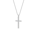2Cttw Oval Shaped Lab Grown Diamond (F/VS) Cross Pendant in 14K Gold
