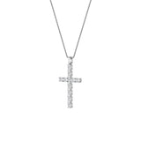 2Cttw Oval Shaped Lab Grown Diamond (F/VS) Cross Pendant in 14K Gold