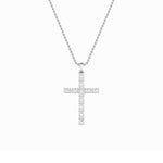 2Cttw Oval Shaped Lab Grown Diamond (F/VS) Cross Pendant in 14K Gold