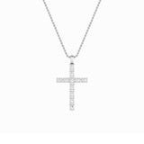 2Cttw Oval Shaped Lab Grown Diamond (F/VS) Cross Pendant in 14K Gold