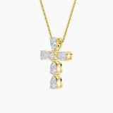 2.5Cttw Pear Shaped Lab Grown Diamond (F/VS) Cross Pendant in 14K Gold
