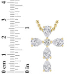 2.5Cttw Pear Shaped Lab Grown Diamond (F/VS) Cross Pendant in 14K Gold