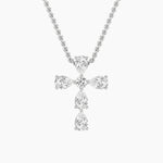 2.75Cttw Pear Shaped Lab Grown Diamond (F/VS) Cross Pendant in 14K Gold
