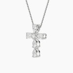 2.75Cttw Pear Shaped Lab Grown Diamond (F/VS) Cross Pendant in 14K Gold