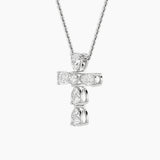 2.75Cttw Pear Shaped Lab Grown Diamond (F/VS) Cross Pendant in 14K Gold