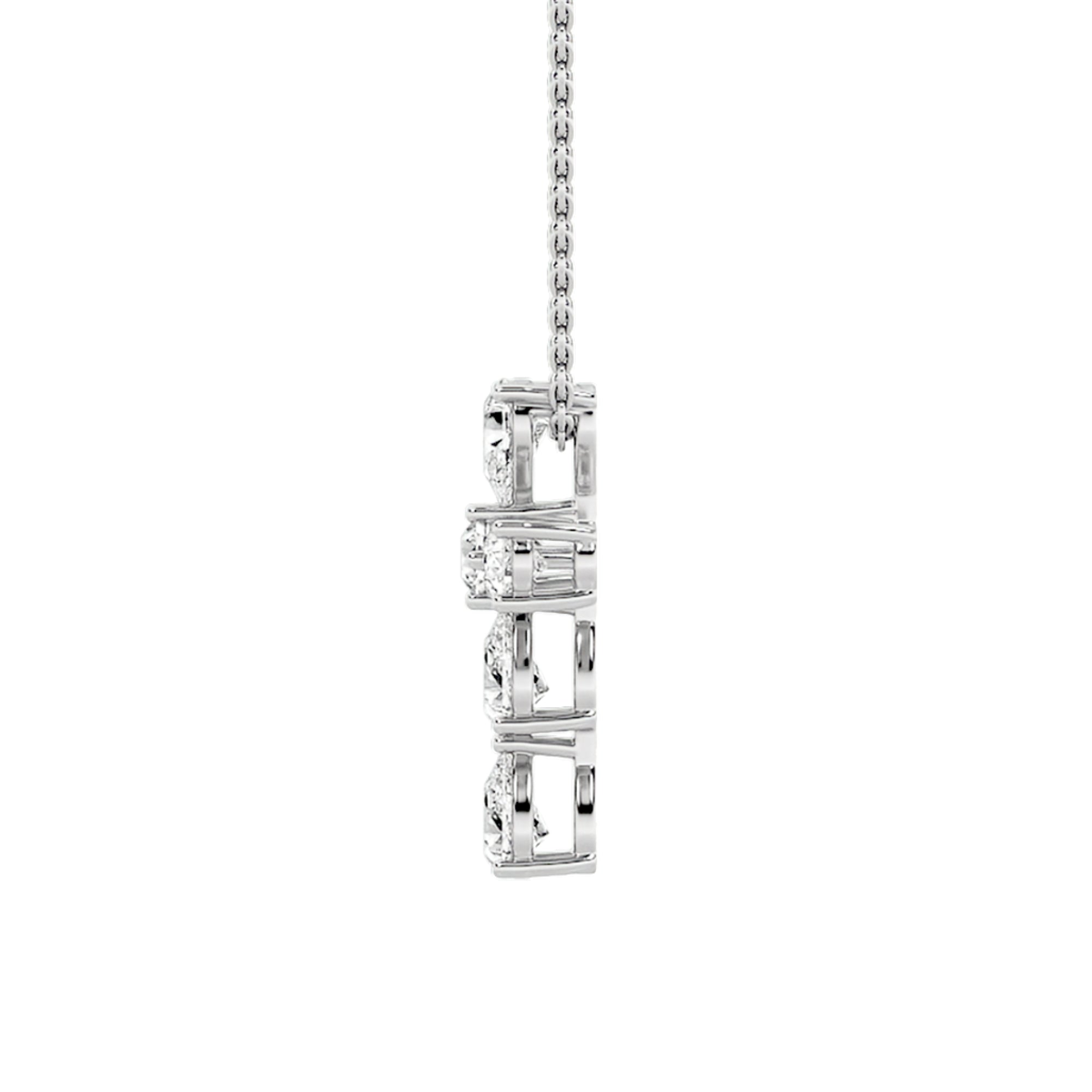 2.75Cttw Pear Shaped Lab Grown Diamond (F/VS) Cross Pendant in 14K Gold