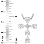 2.75Cttw Pear Shaped Lab Grown Diamond (F/VS) Cross Pendant in 14K Gold