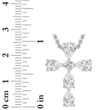 2.75Cttw Pear Shaped Lab Grown Diamond (F/VS) Cross Pendant in 14K Gold
