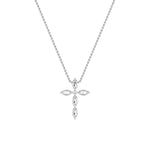 2Cttw Marquise Shaped Lab Grown Diamond (F/VS) Cross Pendant in 14K Gold
