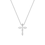 2Cttw Marquise Shaped Lab Grown Diamond (F/VS) Cross Pendant in 14K Gold