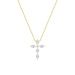 2Cttw Marquise Shaped Lab Grown Diamond (F/VS) Cross Pendant in 14K Gold