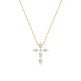 2Cttw Marquise Shaped Lab Grown Diamond (F/VS) Cross Pendant in 14K Gold