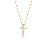 2Cttw Marquise Shaped Lab Grown Diamond (F/VS) Cross Pendant in 14K Gold
