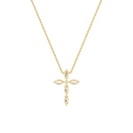 2Cttw Marquise Shaped Lab Grown Diamond (F/VS) Cross Pendant in 14K Gold