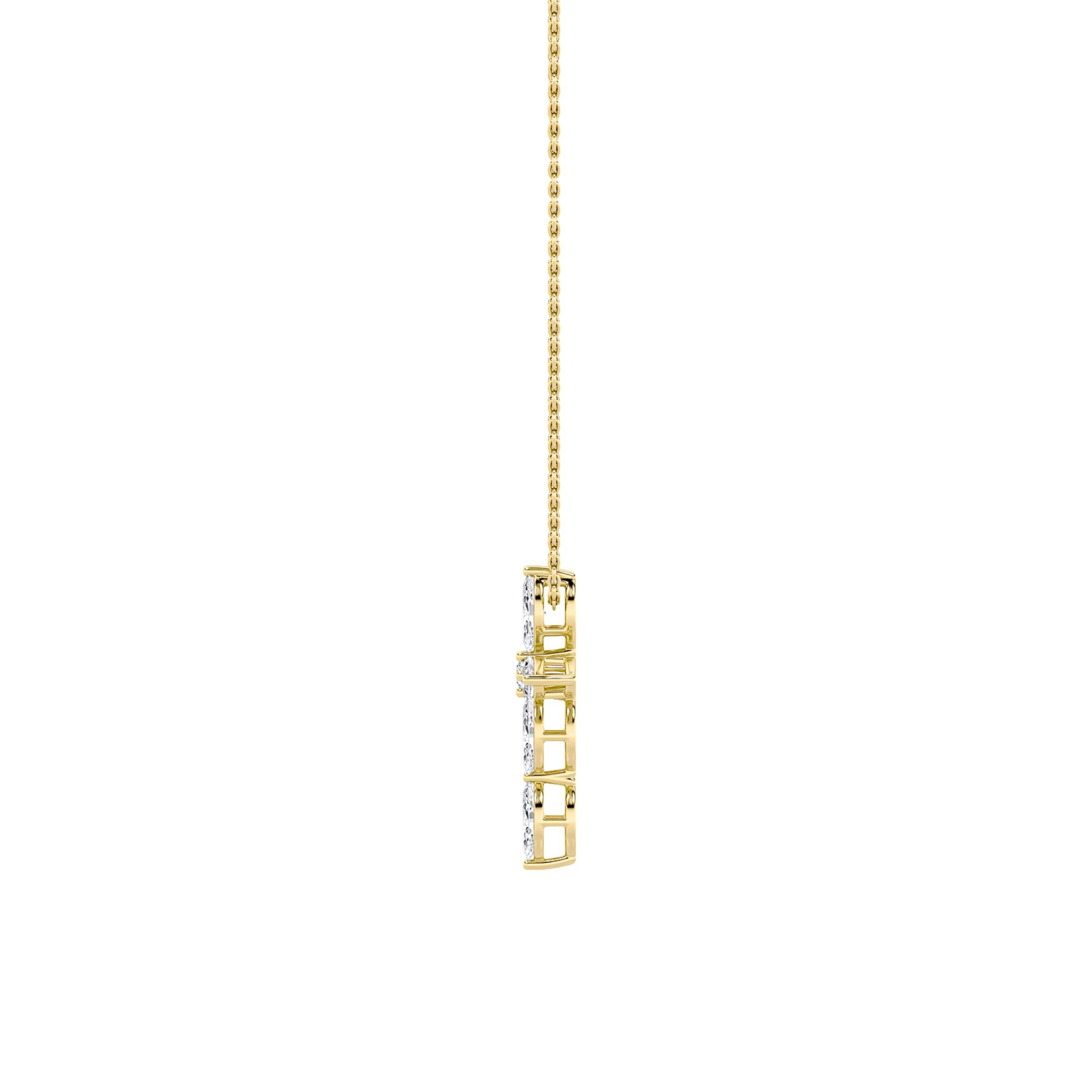 2Cttw Marquise Shaped Lab Grown Diamond (F/VS) Cross Pendant in 14K Gold