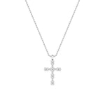 2Cttw Oval Shaped Lab Grown Diamond (F/VS) Cross Pendant in 14K Gold