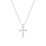 2Cttw Oval Shaped Lab Grown Diamond (F/VS) Cross Pendant in 14K Gold