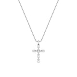 2Cttw Oval Shaped Lab Grown Diamond (F/VS) Cross Pendant in 14K Gold