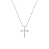 1.5Cttw Pear Shaped Lab Grown Diamond (F/VS) Cross Pendant in 14K Gold