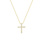 1.5Cttw Pear Shaped Lab Grown Diamond (F/VS) Cross Pendant in 14K Gold
