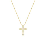 1.5Cttw Pear Shaped Lab Grown Diamond (F/VS) Cross Pendant in 14K Gold