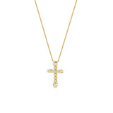 1.5Cttw Pear Shaped Lab Grown Diamond (F/VS) Cross Pendant in 14K Gold