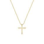 1.5Cttw Pear Shaped Lab Grown Diamond (F/VS) Cross Pendant in 14K Gold