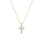 3Cttw Oval Shaped Lab Grown Diamond (F/VS) Cross Pendant in 14K Gold